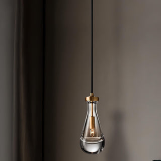 Castiel - Teardrop Black Cord Hanging Glass Pendant Ceiling Light