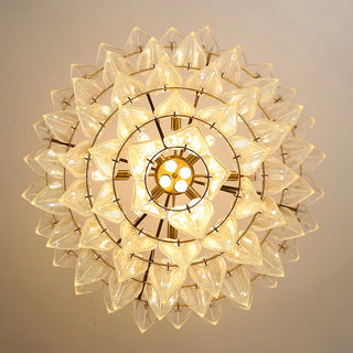 Underwood - Patterned Glass Tiered Feather Ceiling Chandelier