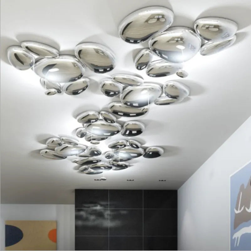 Aarya - Mercury Water Drop Pebble LED Ceiling Pendant Light