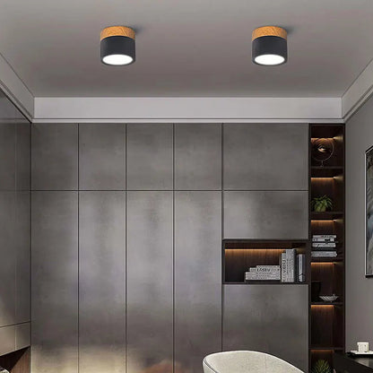 Alante - Nordic Wood Style Surface Mounted Round Ceiling Downlight