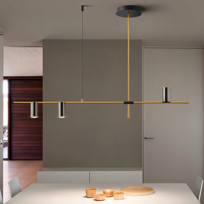 Zain - Modern Multi Light Cross Bar Gold Ceiling Light Chandelier