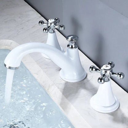 Tehya - Retro Modern Black Brass Dual Handle Mixer Basin Tap