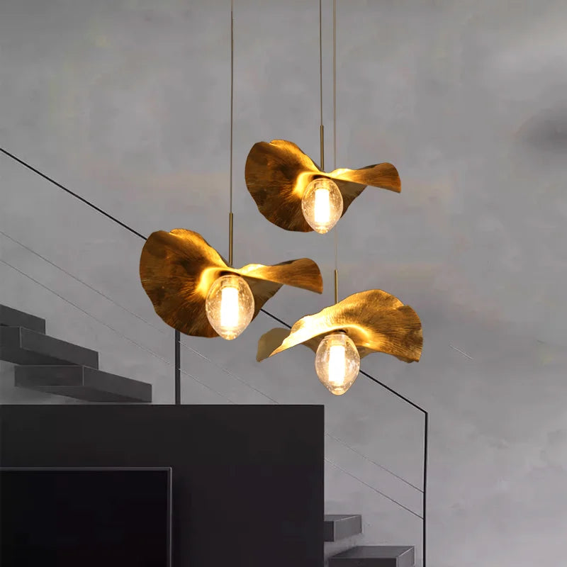 Massey - Gold Leaf Hanging Pendant Ceiling Light