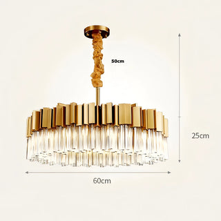 Aileen - Modern Gold Stainless Steel Crystal Round Chandelier