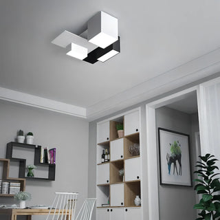 Kaleb - Modern Black/White Block Ceiling Light