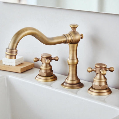 Troutman - Antique Double Handle Hot/Cold Mixer Basin Tap