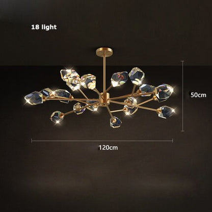 Cesar - Round Gold Crystal Glass Modern Ceiling Light Chandelier