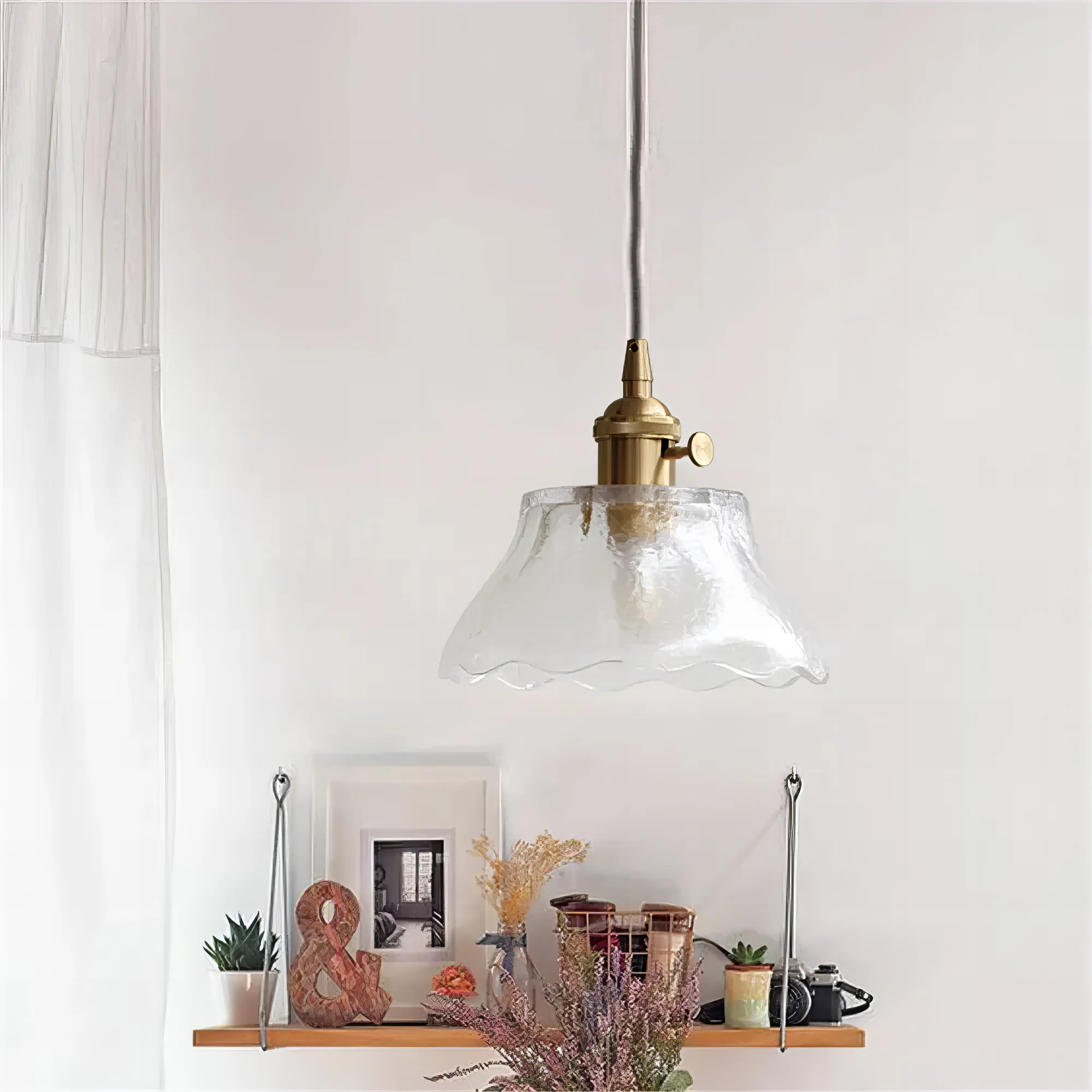 Keeley - Vintage Round Shaped Glass Pendant Ceiling Light