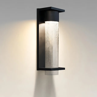 Isela - LED Modern Sparkle Tube Outdoor Black Wall Light