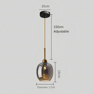 Kathleen - Modern Textured Coloured Glass Hanging Pendant Ceiling Light