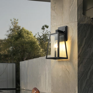 Belar - Glass Black Caged Bulb Outdoor Wall Light