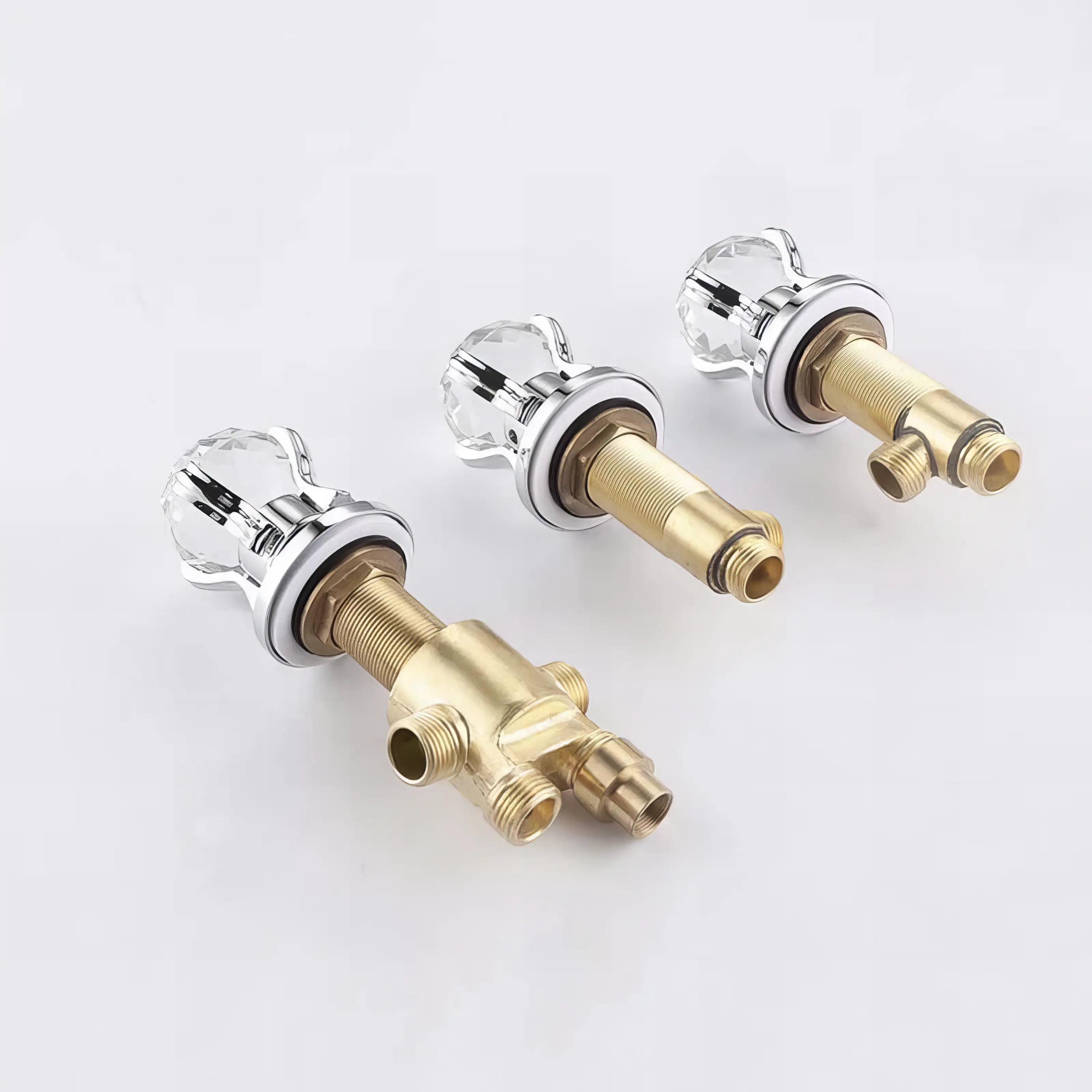 Gabriela - Modern Crystal Ball 5 Piece Bathtub Tap Set with Pull Out Shower Spray