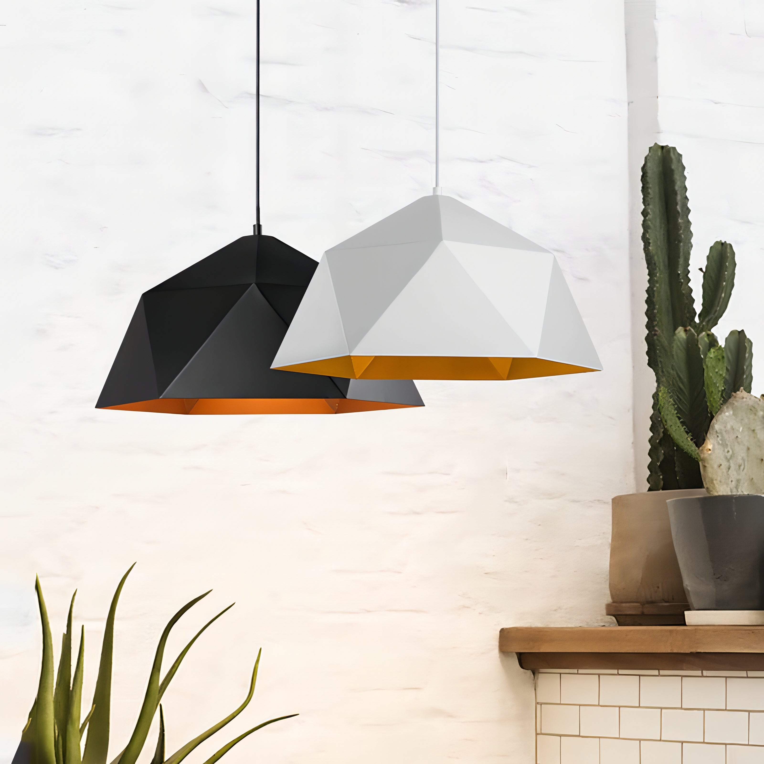 Makai  - Hanging Geodesic Dome Multi Edge Pendant Ceiling Light