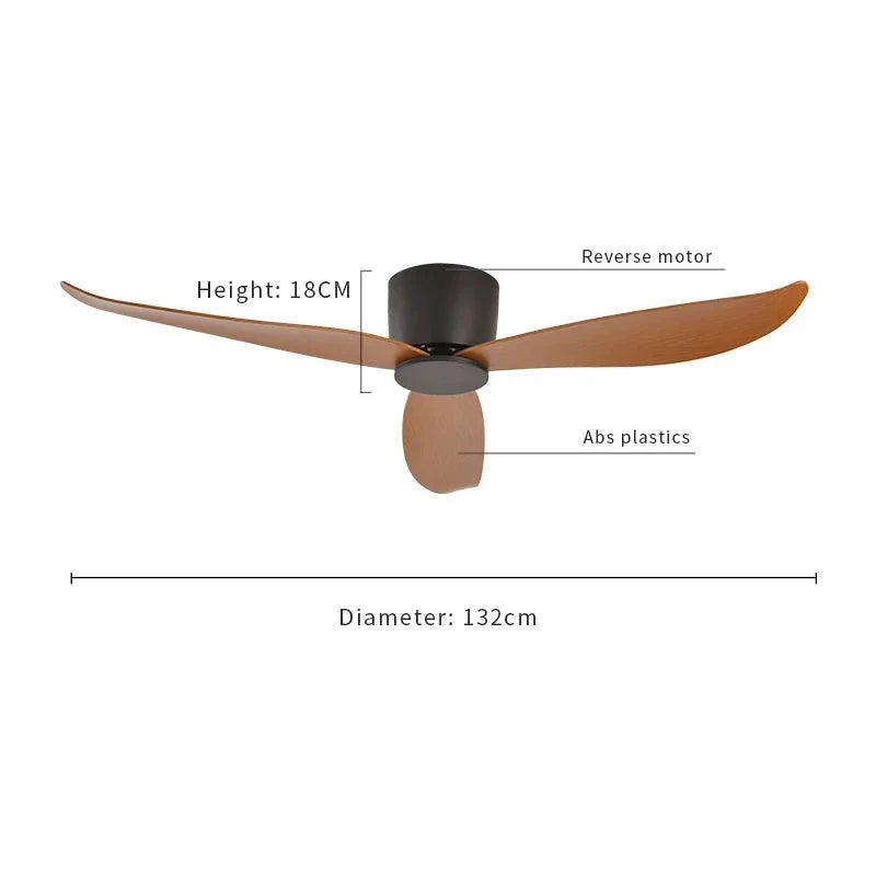 Jerome - 3 Blade Remote Control Silent Ceiling Fan Reversible