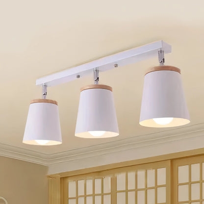 Sherry - Modern White Minimalist Adjustable Semi Flush Ceiling Light