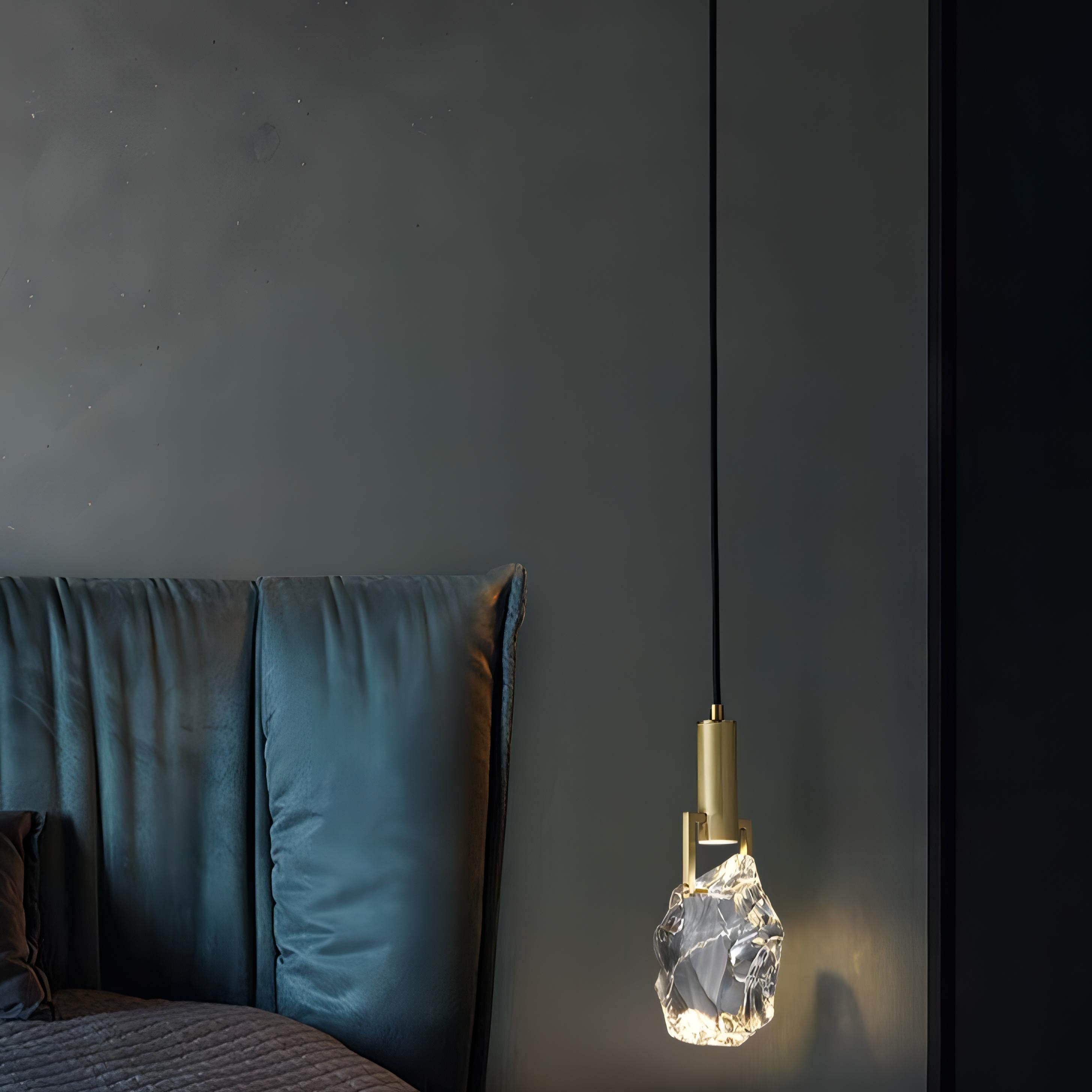 Vihaan - Crystal Pendant Gold Black Cord Hanging Ceiling Light