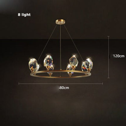 Cesar - Round Gold Crystal Glass Modern Ceiling Light Chandelier