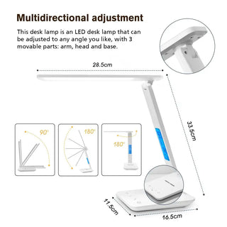 Mancini - 10W QI Wireless Charging LED Desk Light With Calendar Temperature Alarm Clock