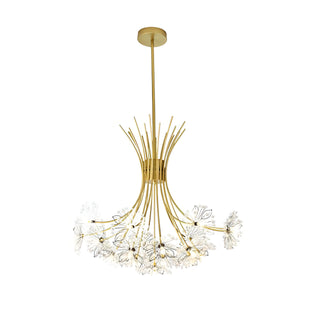 Liva - Hanging Curved Arm Crystal Tree Ceiling Chandelier