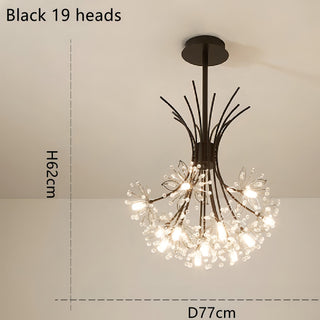 Liva - Hanging Curved Arm Crystal Tree Ceiling Chandelier