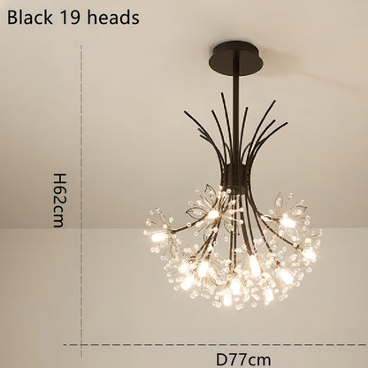 Liva - Hanging Curved Arm Crystal Tree Ceiling Chandelier