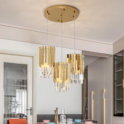 Coleson - Round Gold Crystal Hanging Ceiling Chandelier