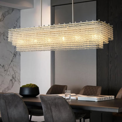 Jasiah - Pipe Erected Tassel Tiered Rectangle Chandelier