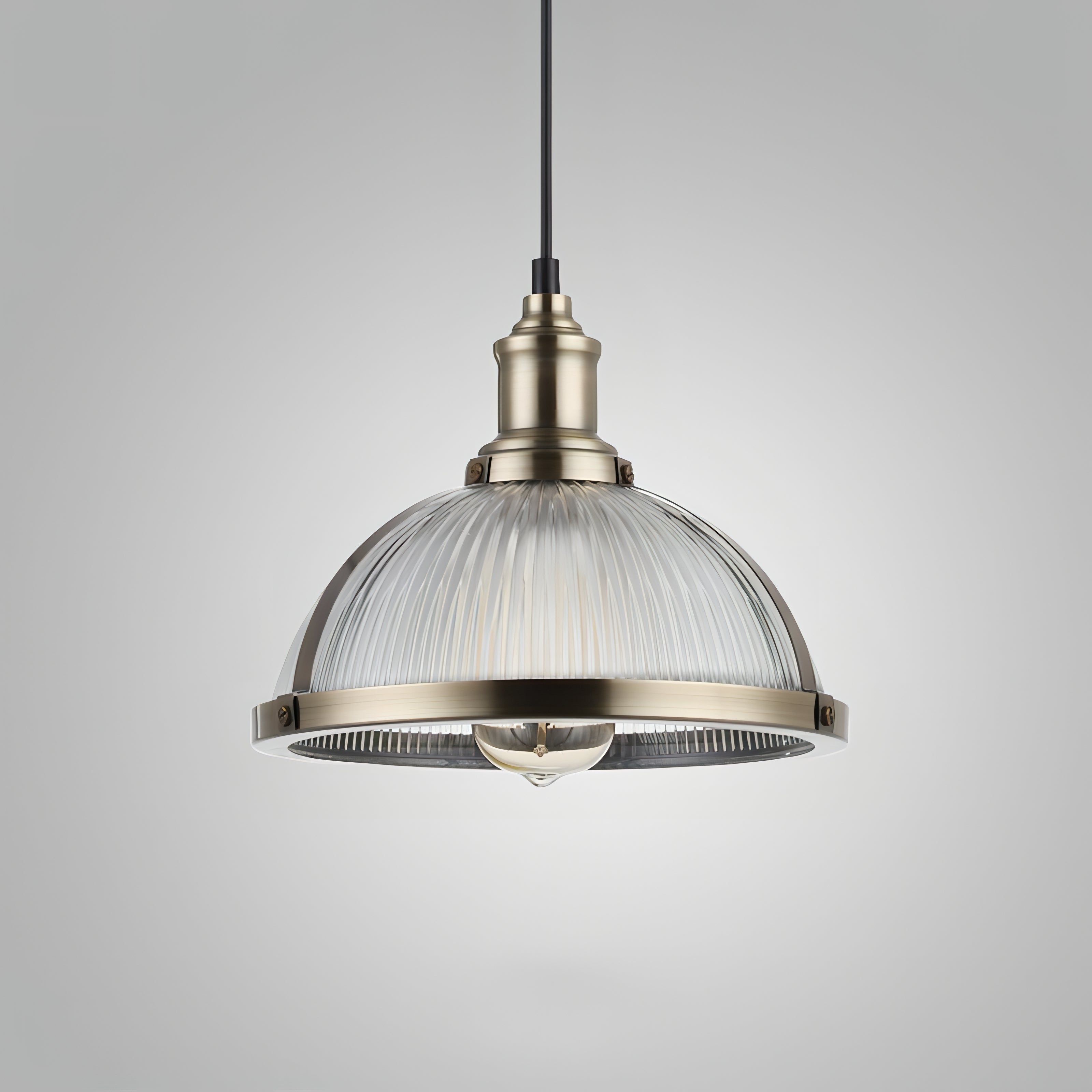 Julio - Patterned Glass Round Dome Vintage Hanging Pendant Ceiling Light