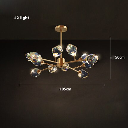 Cesar - Round Gold Crystal Glass Modern Ceiling Light Chandelier
