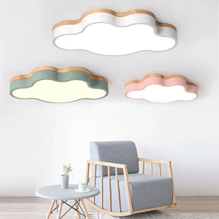 Araceli - Modern Wooden Cloud Flush Mount Ceiling Light