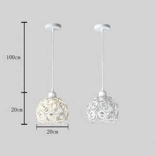 Douglas - Round Flower Hanging Glass Pendant Ceiling Light