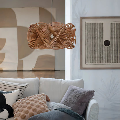 Antonia - Rattan Weaved Brown Pendant Ceiling Light Southeast Asia Style