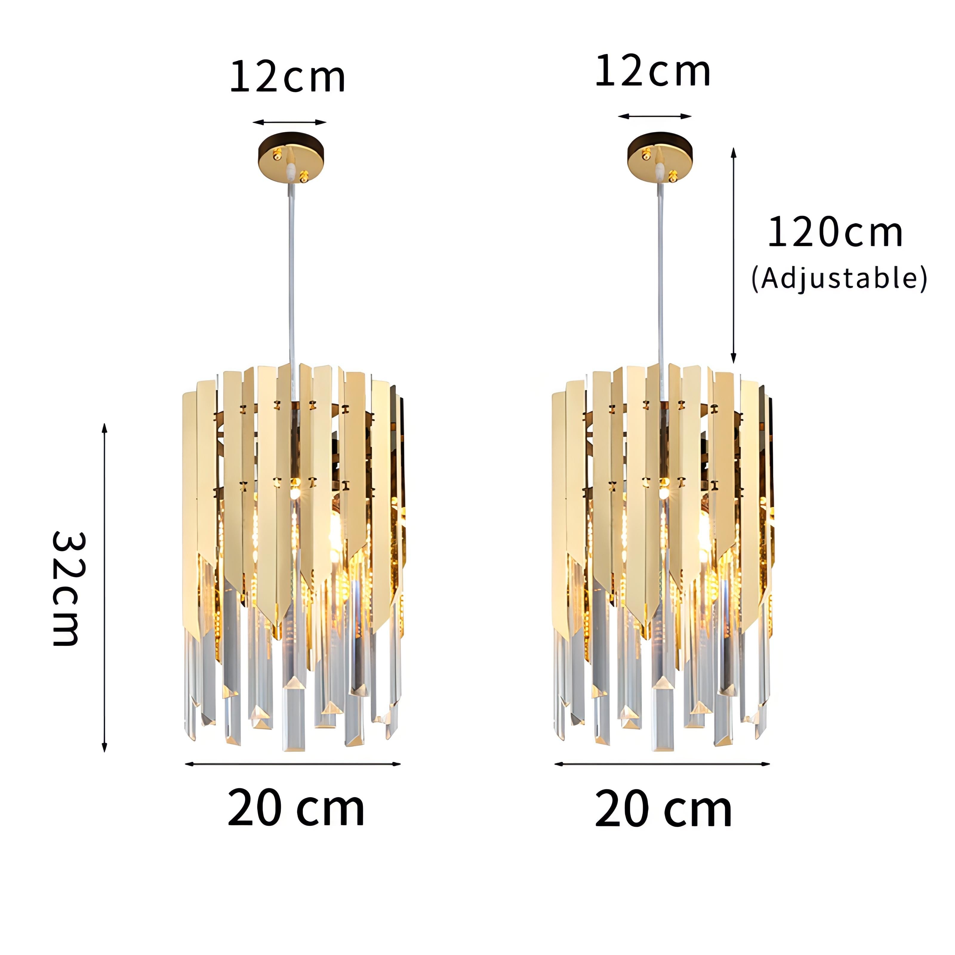 Coleson - Round Gold Crystal Hanging Ceiling Chandelier