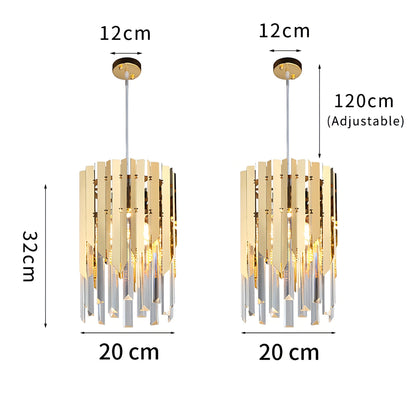Coleson - Round Gold Crystal Hanging Ceiling Chandelier