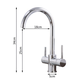 Leonidas - Deck Mounted Hot/Cold Mixer Dual Handle Tap