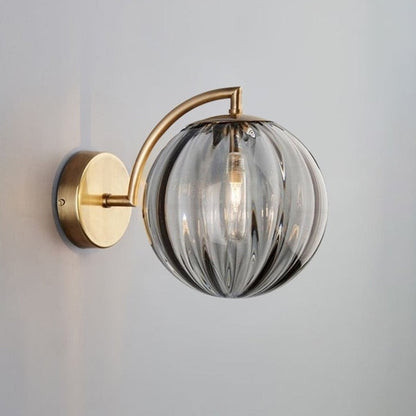 Bahadur - Glass Coloured Ball Shade Gold Wall Light