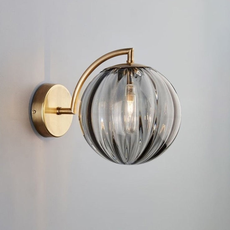Bahadur - Glass Coloured Ball Shade Gold Wall Light