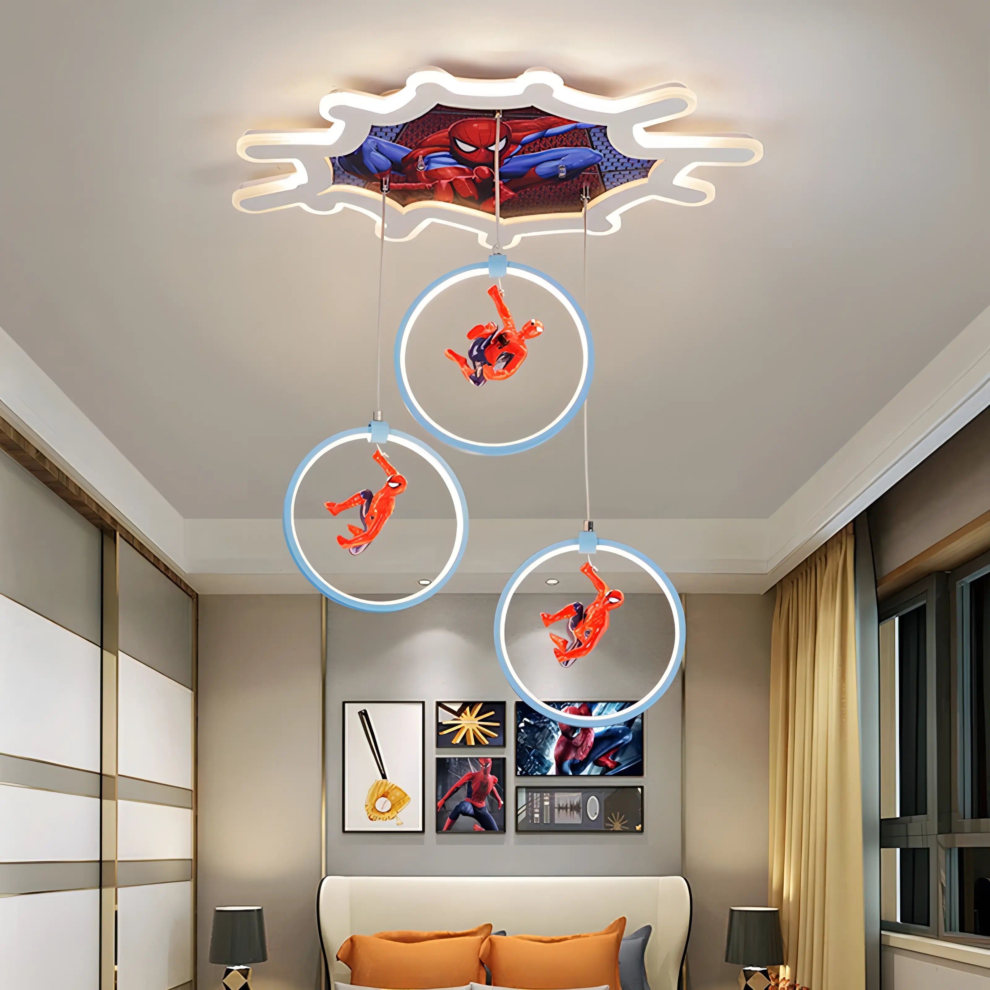 Devlin - Spider Man LED Cob-Web Children's Ceiling Light