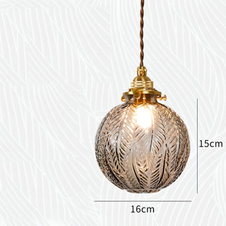 Soren - Round Patterned Coloured Glass Pendant Ceiling Light