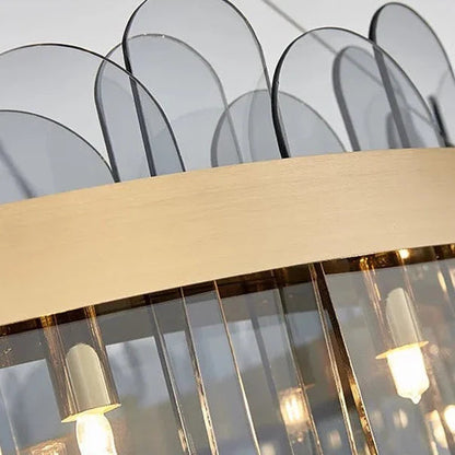 Manning - Patterend Glass Gold Hanging Ceiling Chandelier