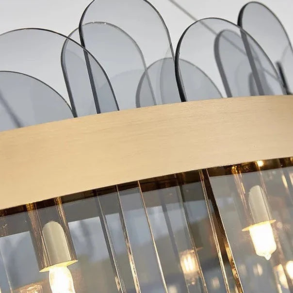 Manning - Patterend Glass Gold Hanging Ceiling Chandelier