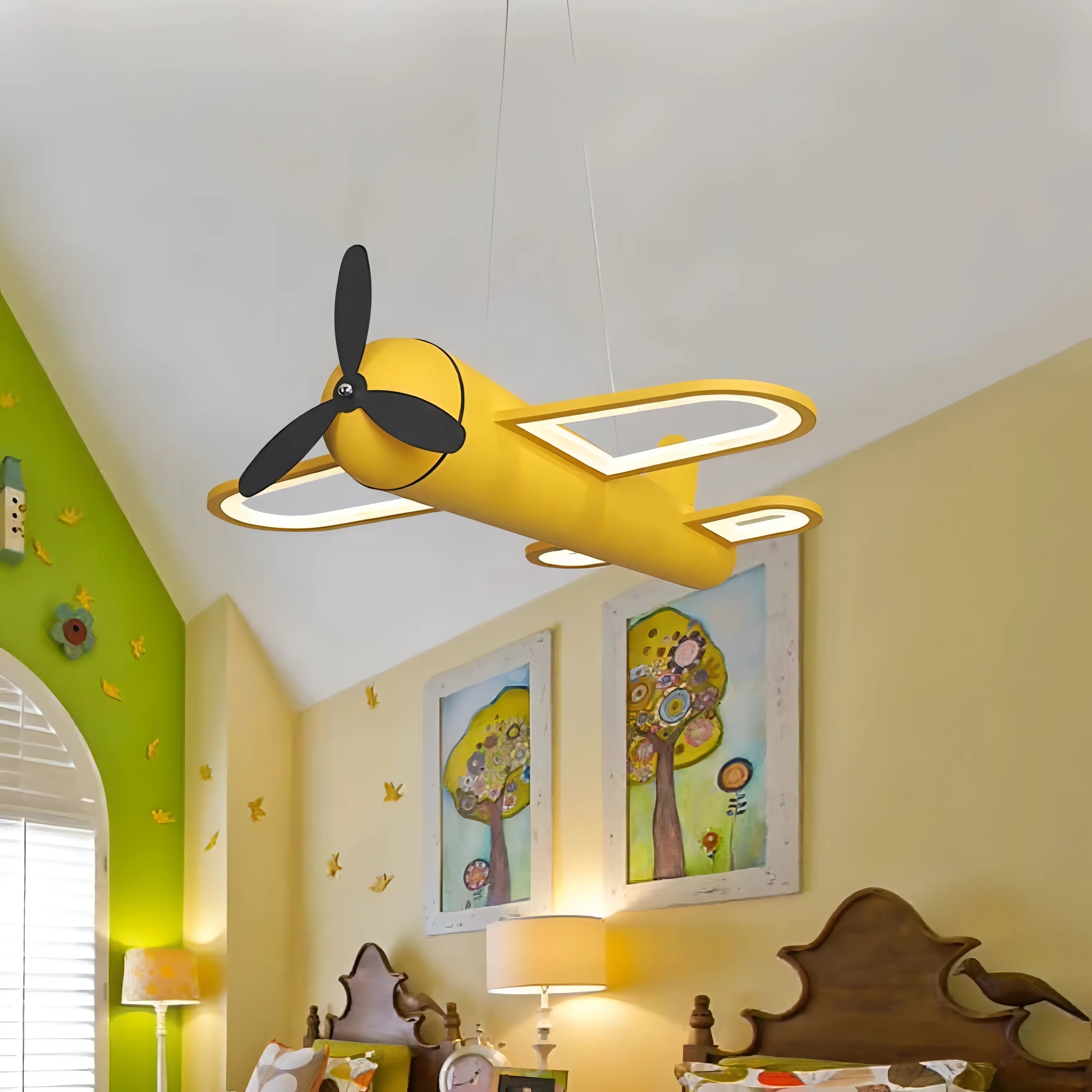 Tru - Children's Room Hanging Airplane LED Ceiling Light