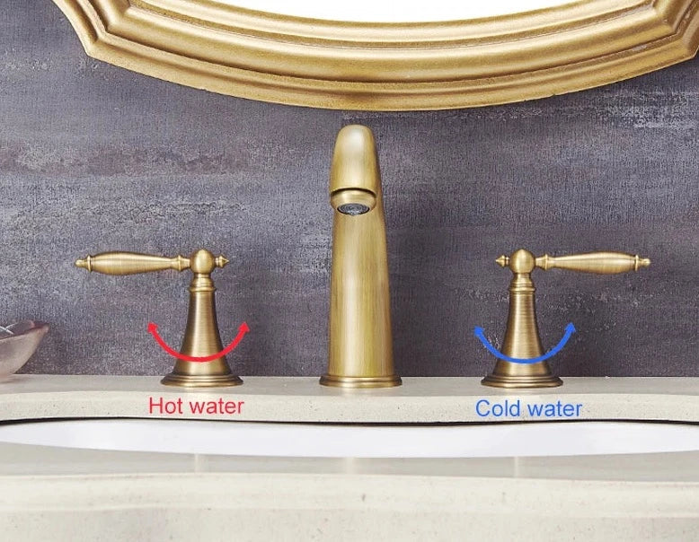 Troutman - Antique Double Handle Hot/Cold Mixer Basin Tap