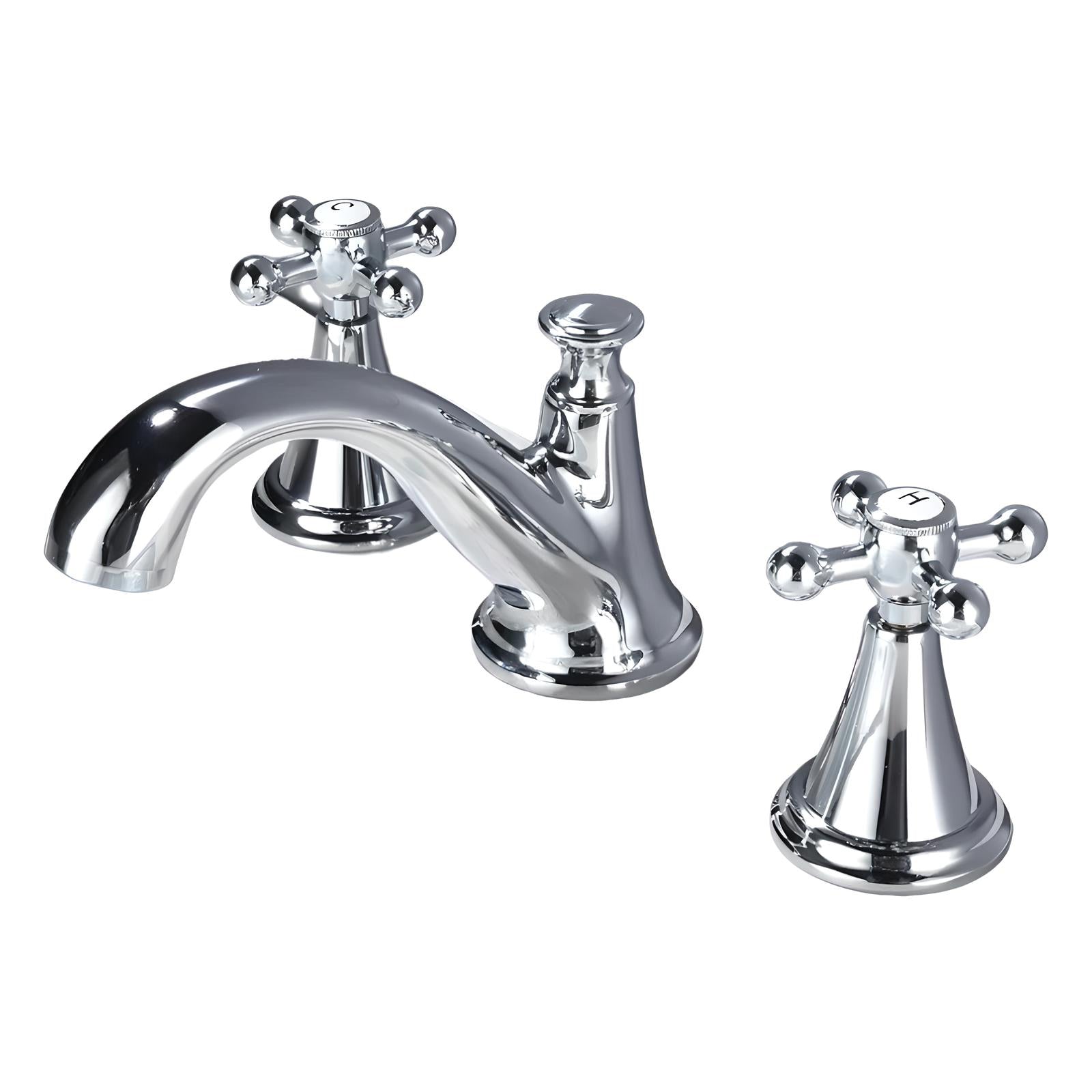 Tehya - Retro Modern Black Brass Dual Handle Mixer Basin Tap