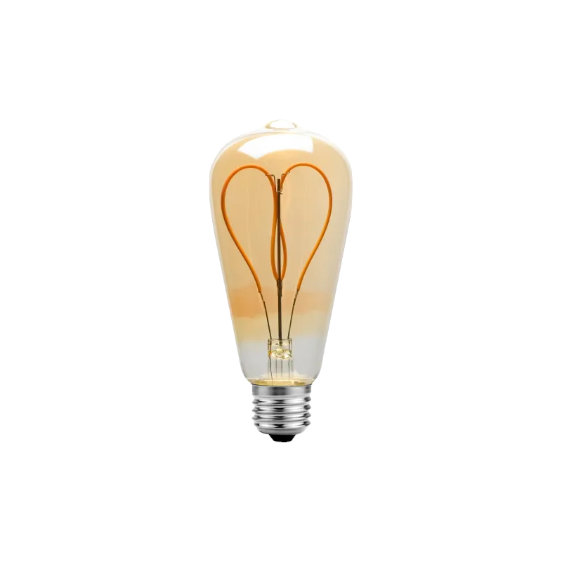 Retro ST64  Heart E27 Screw Bulb 4W