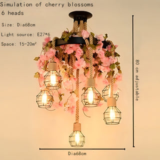 Raul - Hanging Round Coloured Flower Leaf Ceiling Light Chandelier