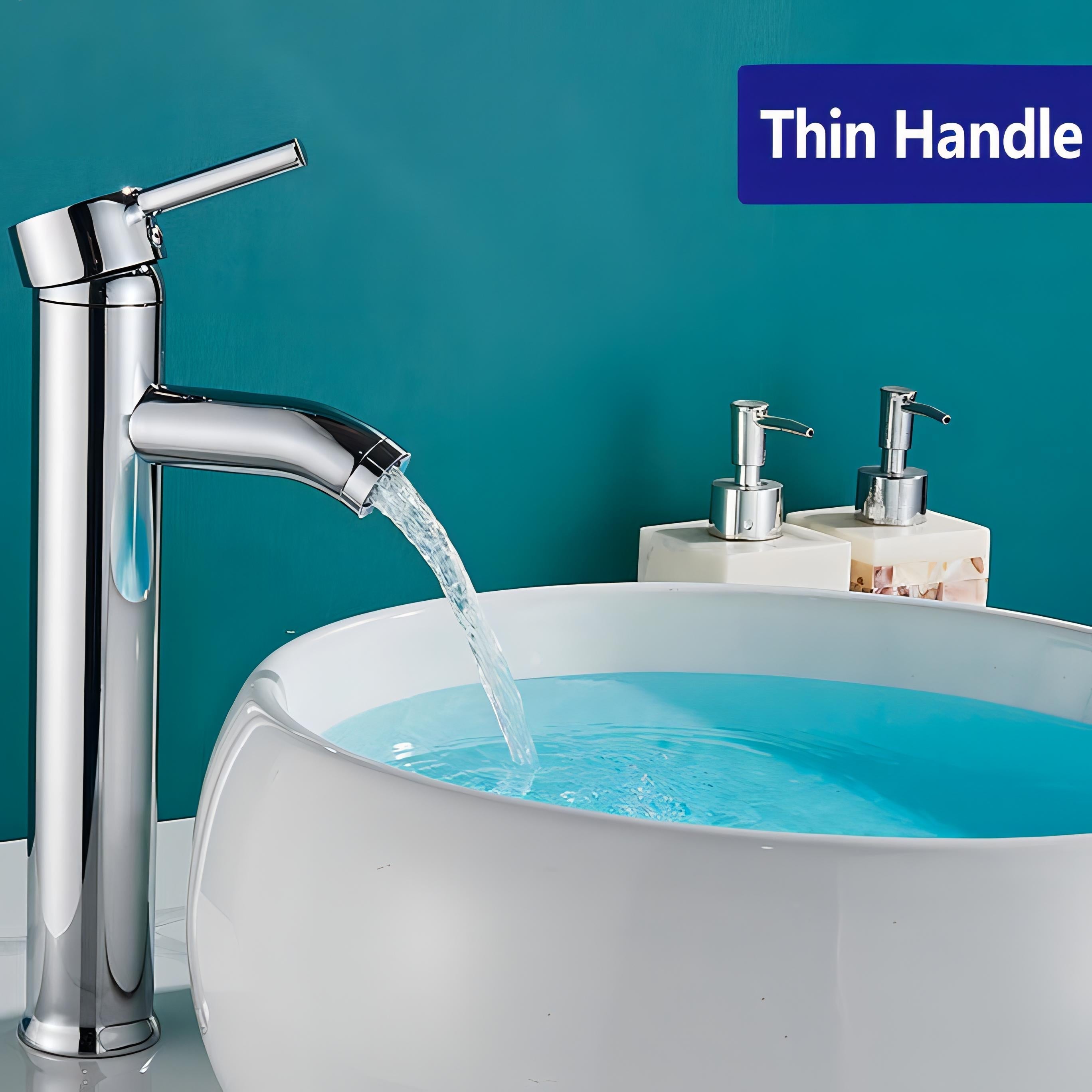Siljia - Modern Straight Hot/Cold Mixer Basin Tap