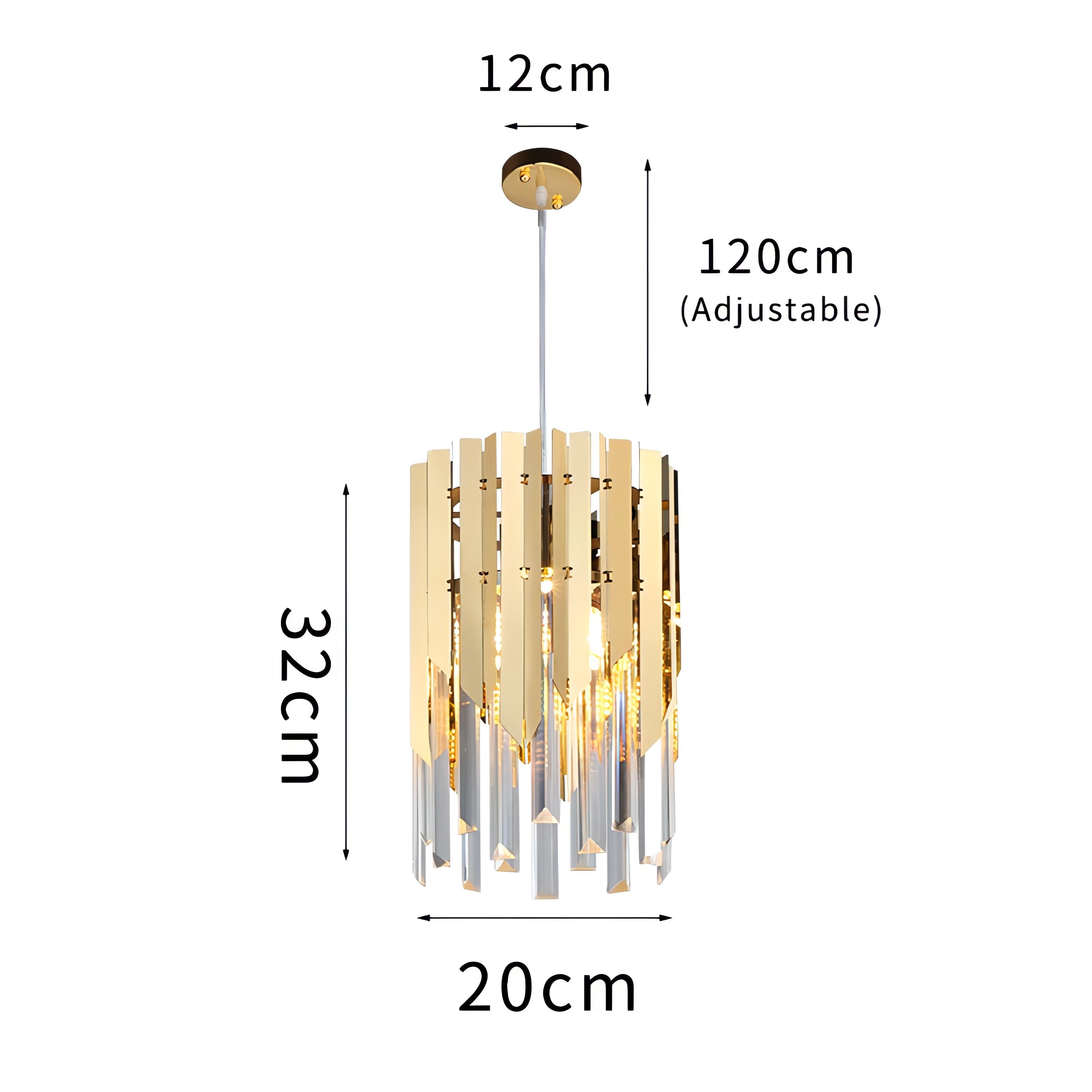 Coleson - Round Gold Crystal Hanging Ceiling Chandelier