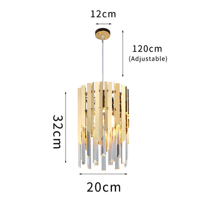 Coleson - Round Gold Crystal Hanging Ceiling Chandelier