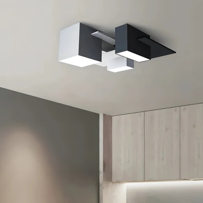 Kaleb - Modern Black/White Block Ceiling Light